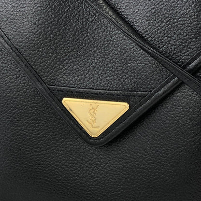 Yves Saint Laurent YSL Triangle logo Shoulder bag Black Vintage Old kirbab