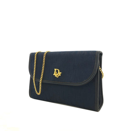 Christian Dior Trotter 提花鏈條迷你包肩背包海軍藍復古舊 ckmni2