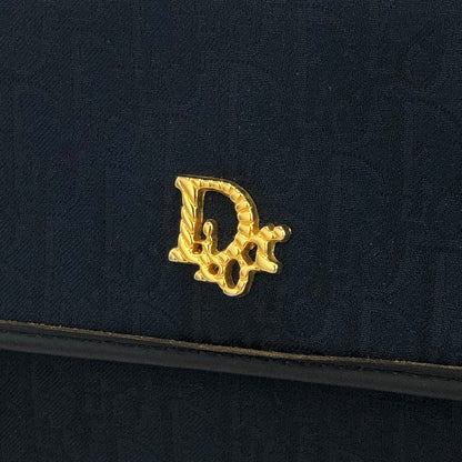 Christian Dior Trotter 提花鏈條迷你包肩背包海軍藍復古舊 ckmni2