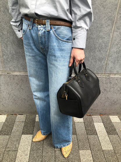 LOUIS VUITTON Epi Small Boston bag Handbag Black Vintage abz8nz