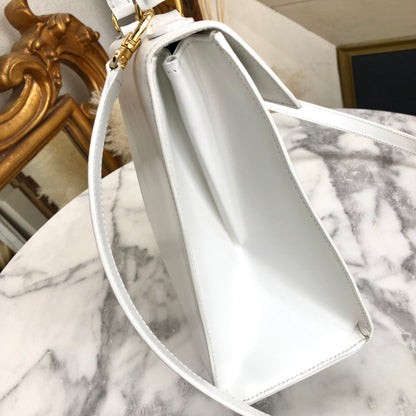 CELINE Gancini Kelly White vintage achjnp