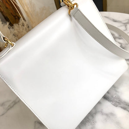 CELINE Gancini Kelly White vintage achjnp