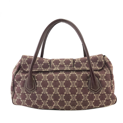 CELINE Paris Macadam Front Buckle Boston bag Purple Vintage Old CELINE r3uwfa