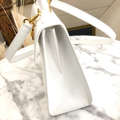 CELINE Gancini Kelly White vintage achjnp