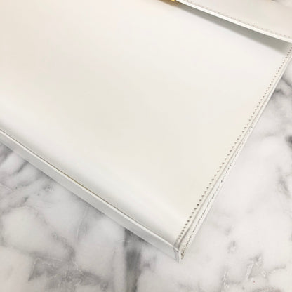 CELINE Gancini Kelly White vintage achjnp