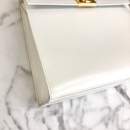 CELINE Gancini Kelly White vintage achjnp