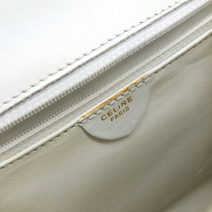 CELINE Gancini Kelly White vintage achjnp