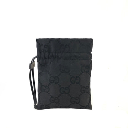 GUCCI Jumbo GG Canvas Small Handbag Pouch Black Vintage Old Gucci cwkemy