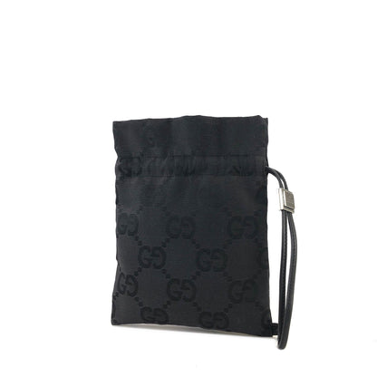 GUCCI Jumbo GG Canvas Small Handbag Pouch Black Vintage Old Gucci cwkemy