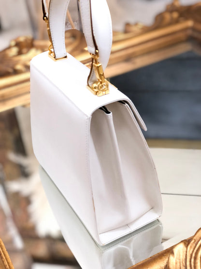 Salvatore Ferragamo Gancini Kelly 單肩包 手提包 皮革 白色 4cas4n