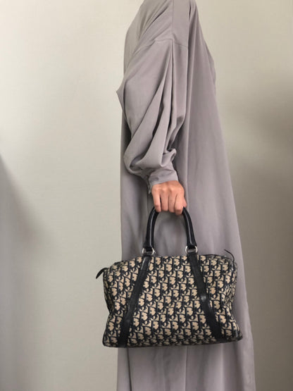 Christian Dior Trotter Small Boston bag Handbag Navy Vintage 6524f6