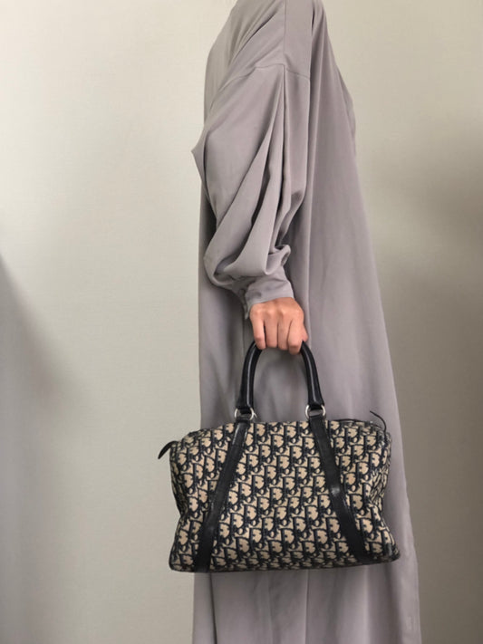 Christian Dior Trotter Small Boston bag Handbag Navy Vintage 6524f6