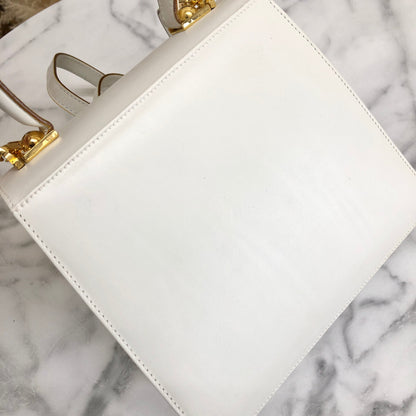 Salvatore Ferragamo Gancini Kelly 單肩包 手提包 皮革 白色 4cas4n