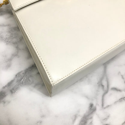 Salvatore Ferragamo Gancini Kelly 單肩包 手提包 皮革 白色 4cas4n