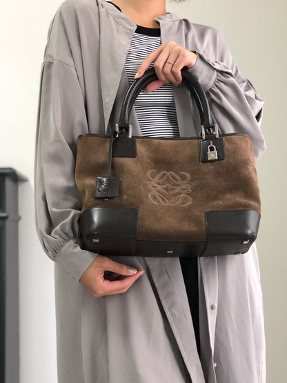 LOEWE Anagram Handbag Brown Vintage pbjguh