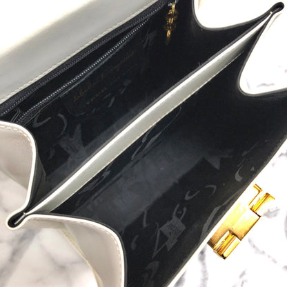 Salvatore Ferragamo Gancini Kelly 單肩包 手提包 皮革 白色 4cas4n