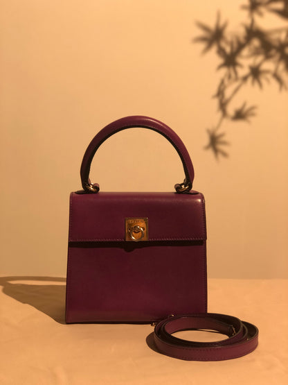CELINE Gancini 手提包 斜背包 兩用肩背包 手提包 紫色 舊款 CELINE 復古 2hubjj