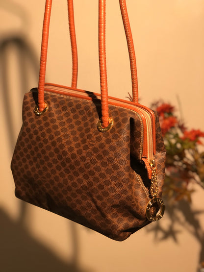 CELINE Macadam Circle Charm 肩背包 棕色 復古 舊款 Celine vdarns