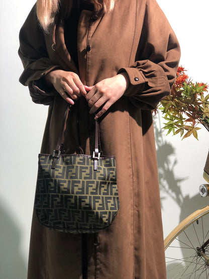 FENDI Zucca Jacquard Totebag Brown Old Vintage z3gjxz