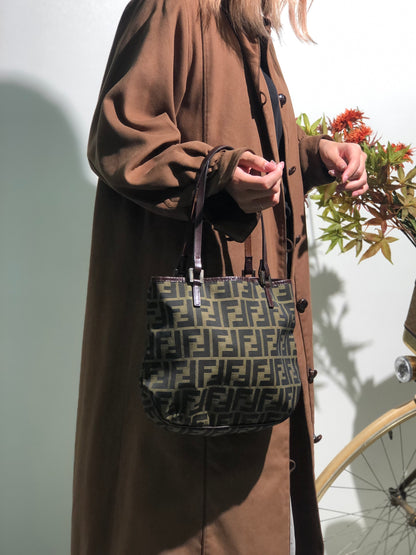 FENDI Zucca Jacquard Totebag Brown Old Vintage z3gjxz