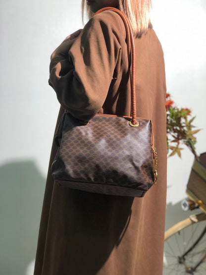 CELINE Macadam Circle Charm 肩背包 棕色 復古 舊款 Celine vdarns