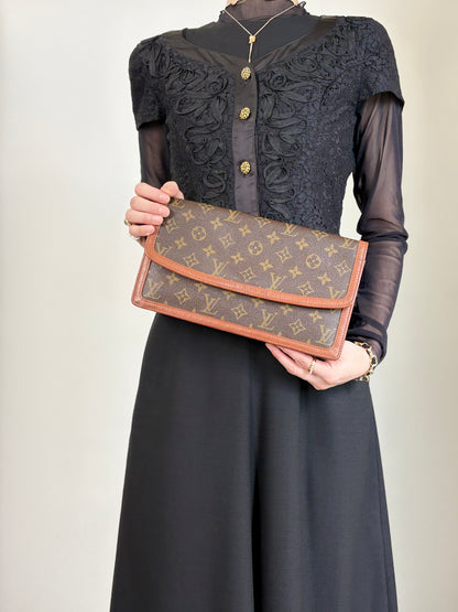 LOUIS VUITTON Monogram Clutch bag Brown Vintage 3pebsa