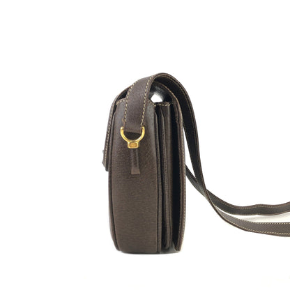 GUCCI bamboo leather crossbody shoulder bag Brown Vintage Old 6t7smn