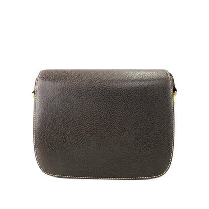 GUCCI bamboo leather crossbody shoulder bag Brown Vintage Old 6t7smn