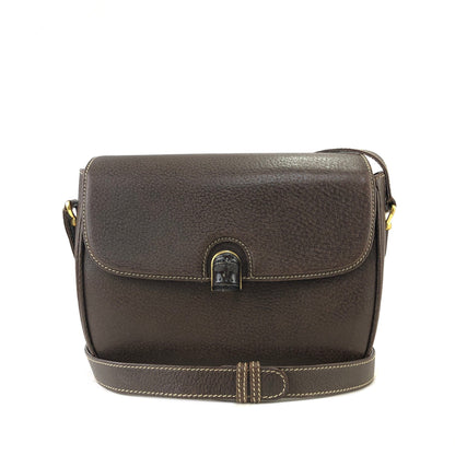 GUCCI bamboo leather crossbody shoulder bag Brown Vintage Old 6t7smn