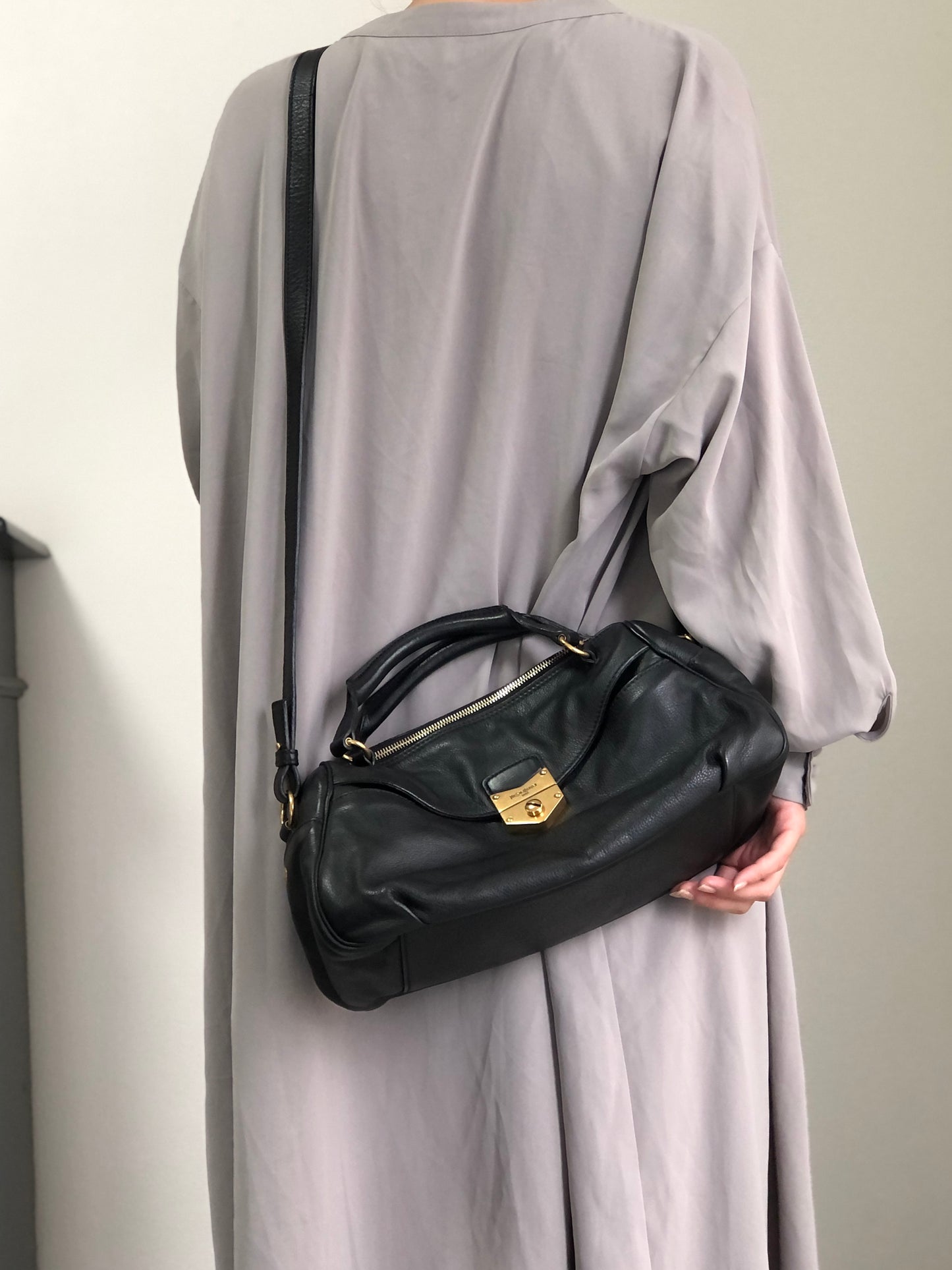 Yves Saint Laurent Two-way Handbag Shoulder bag Black Vintage wu64ez