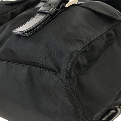 PRADA Triangle Logo Nylon Leather Backpack Black Vintage Old uhadjd