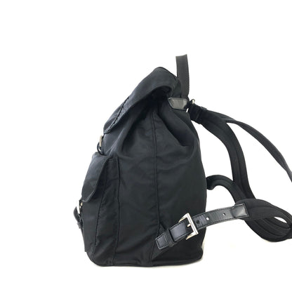 PRADA Triangle Logo Nylon Leather Backpack Black Vintage Old uhadjd