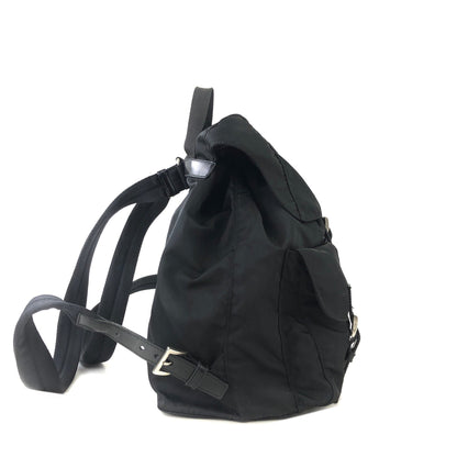 PRADA Triangle Logo Nylon Leather Backpack Black Vintage Old uhadjd