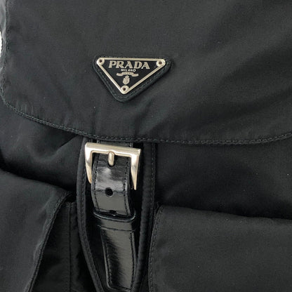 PRADA Triangle Logo Nylon Leather Backpack Black Vintage Old uhadjd