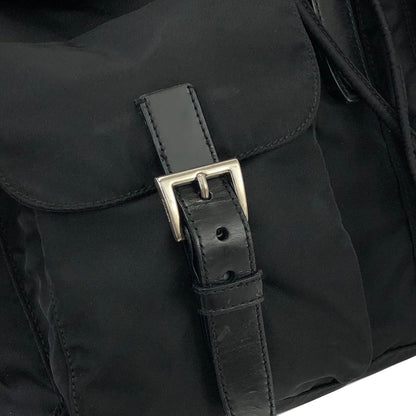 PRADA Triangle Logo Nylon Leather Backpack Black Vintage Old uhadjd