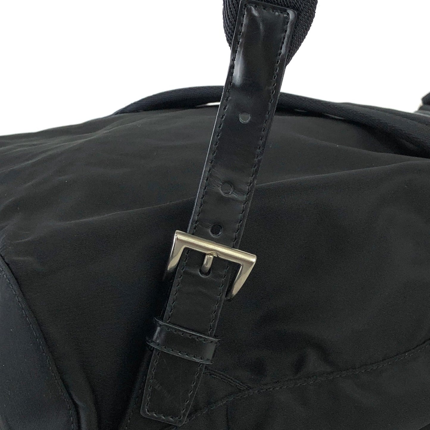 PRADA Triangle Logo Nylon Leather Backpack Black Vintage Old uhadjd