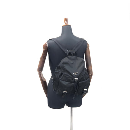 PRADA Triangle Logo Nylon Leather Backpack Black Vintage Old uhadjd