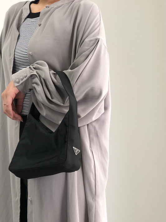 PRADA Tessuto Triangle Logo Small Handbag Black Vintage 5aczat