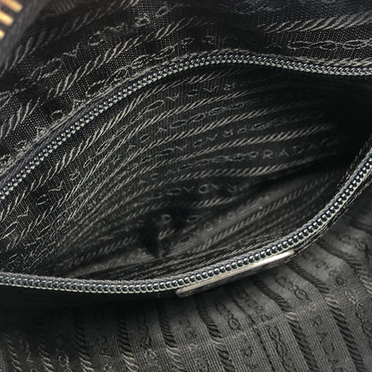 PRADA logoEmbossed  saffiano leather  side lock shoulder bag black Vintage Old 7yy5td