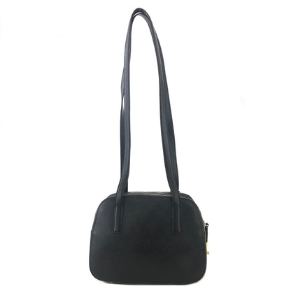 PRADA logoEmbossed  saffiano leather  side lock shoulder bag black Vintage Old 7yy5td