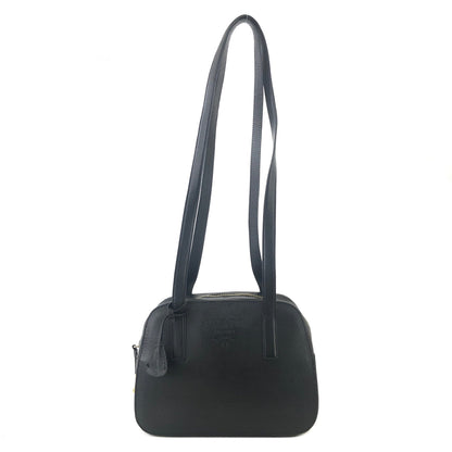 PRADA logoEmbossed  saffiano leather  side lock shoulder bag black Vintage Old 7yy5td
