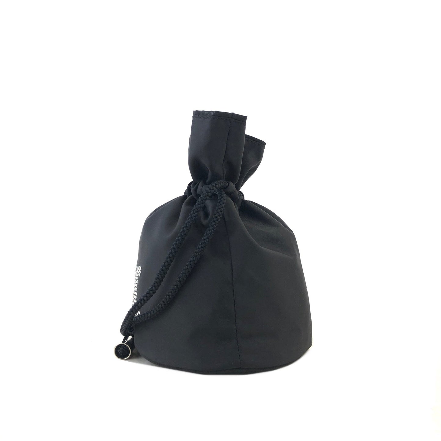 CELINE Triomphe Bijou Nylon Drawstring Mini Bag Handbag Black Vintage Old Celine eerin5