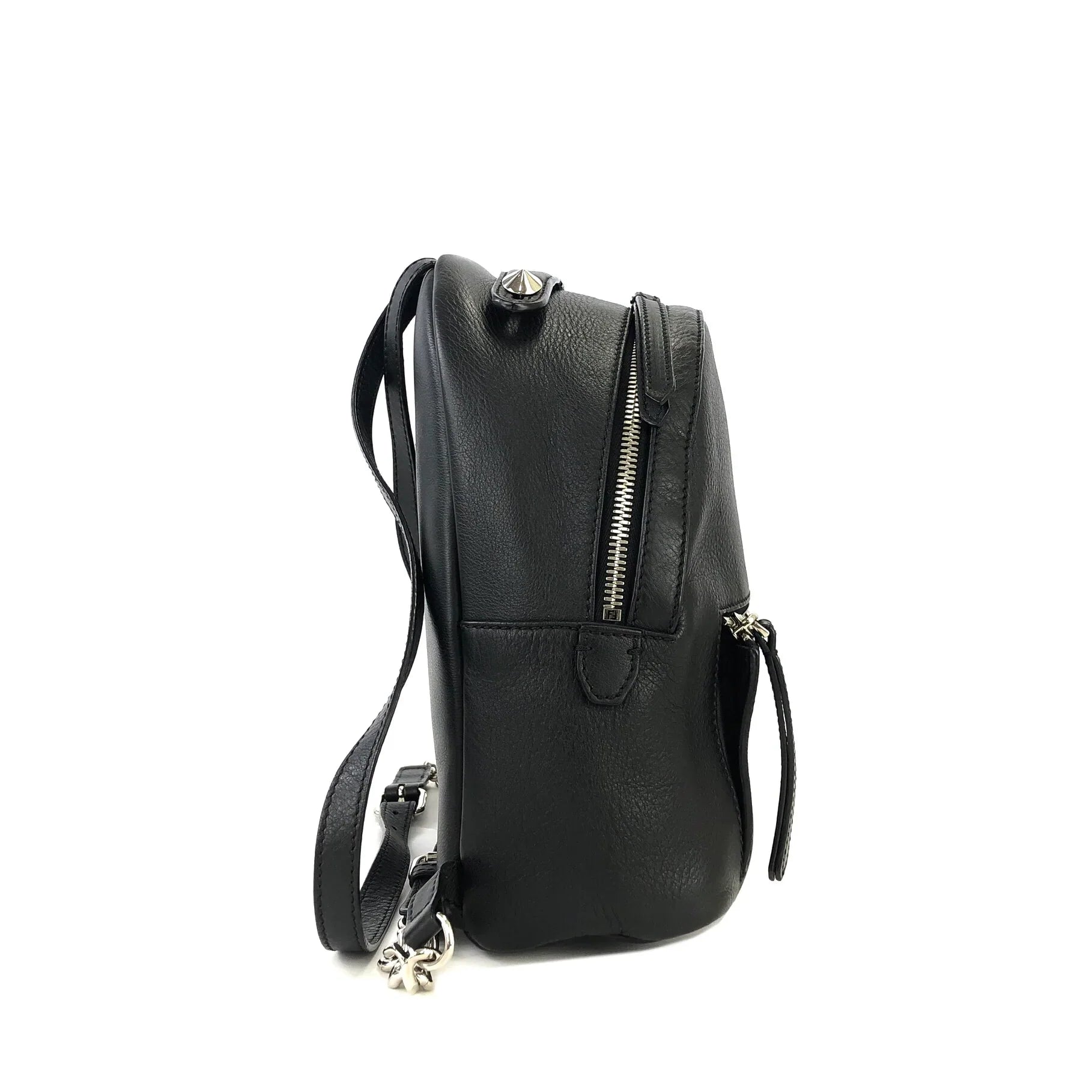 Vintage Floral Leather Mini Backpack in Black