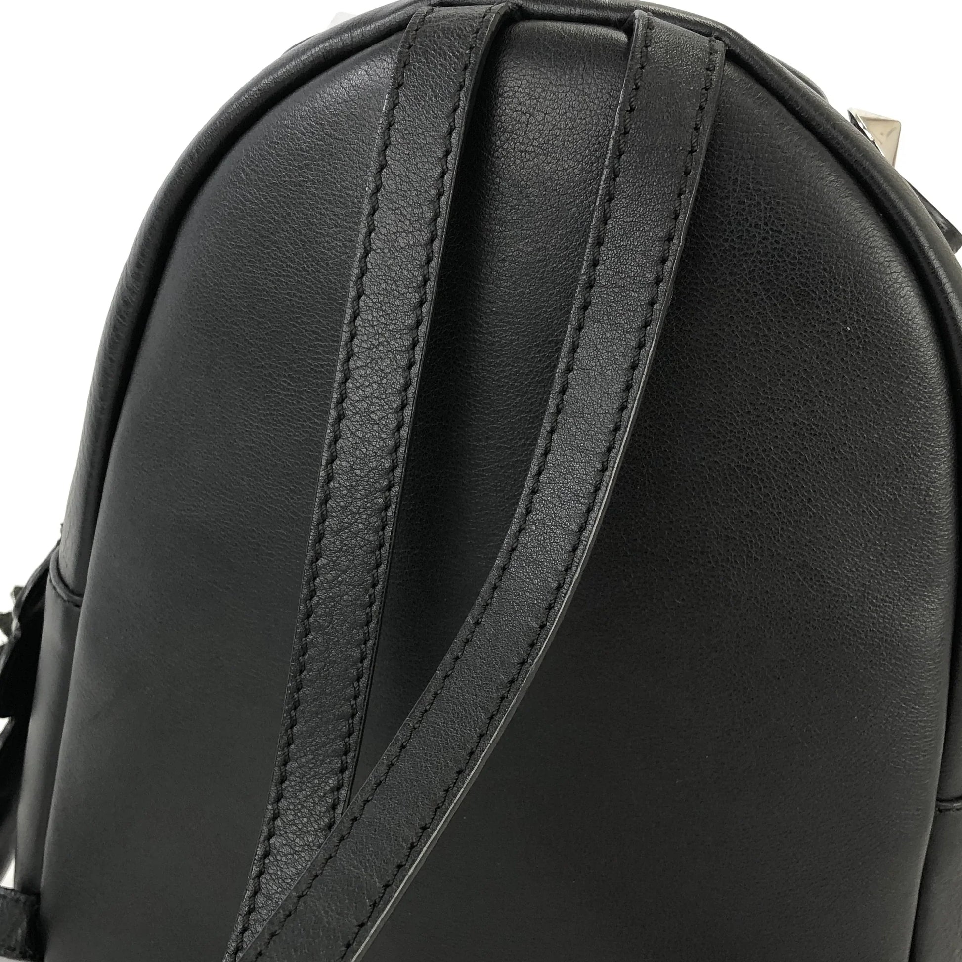 Vintage Floral Leather Mini Backpack in Black