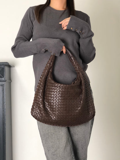 Bottega Veneta Intrecciato Shoulder bag Hobobag Brown Vintage 8kxwhy