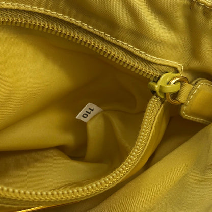 PRADA Logo Satin Tote bag Handbag Yellow Vintage p7ywbw