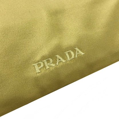 PRADA Logo Satin Tote bag Handbag Yellow Vintage p7ywbw