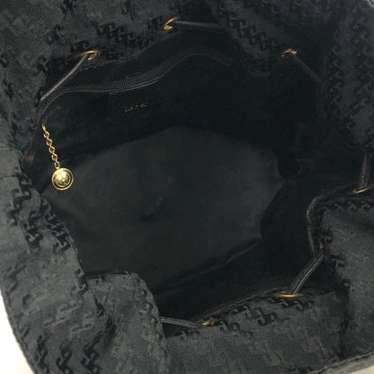 GUCCI Logo Canvas Drawstring Shoulder bag Black Vintage Old Gucci jnaa8d