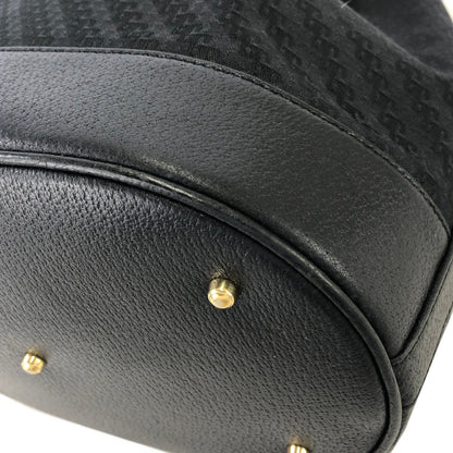 GUCCI Logo Canvas Drawstring Shoulder bag Black Vintage Old Gucci jnaa8d