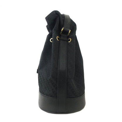 GUCCI Logo Canvas Drawstring Shoulder bag Black Vintage Old Gucci jnaa8d